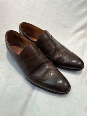 Church's Dark Brown Leather Wingtip Penny Loafers